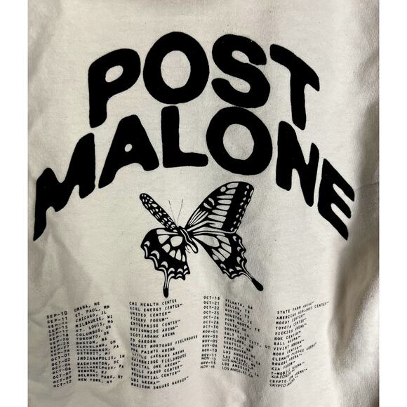 Post Malone Twelve 12 Carat Cream Tour Hoodie Official Post Malone Merch Med - Picture 3 of 5